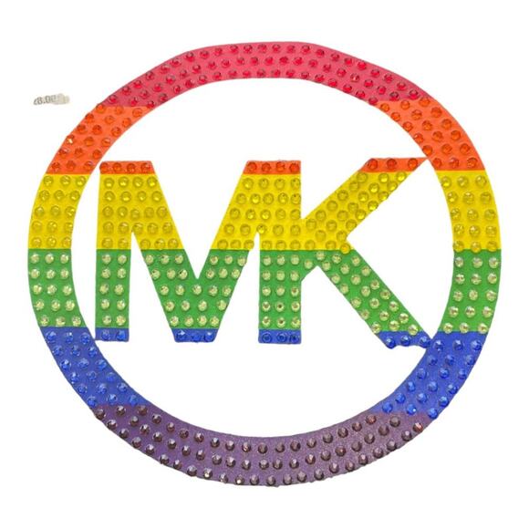 Michael Kors PRIDE Jet Set Charm Top Zip Wristlet Rainbow Rhinestone Black - Picture 7 of 7